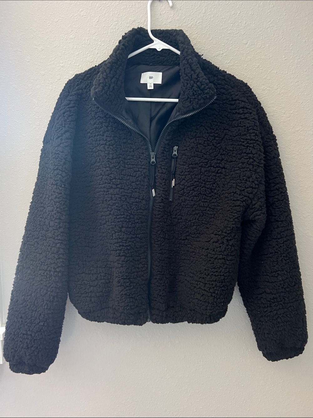 bp Black Teddy Sherpa Zip Jacket for Women
